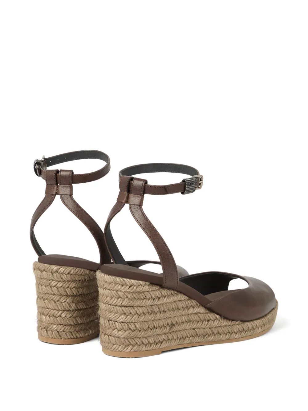Brunello Cucinelli 55mm Monili-detail espadrilles Brown