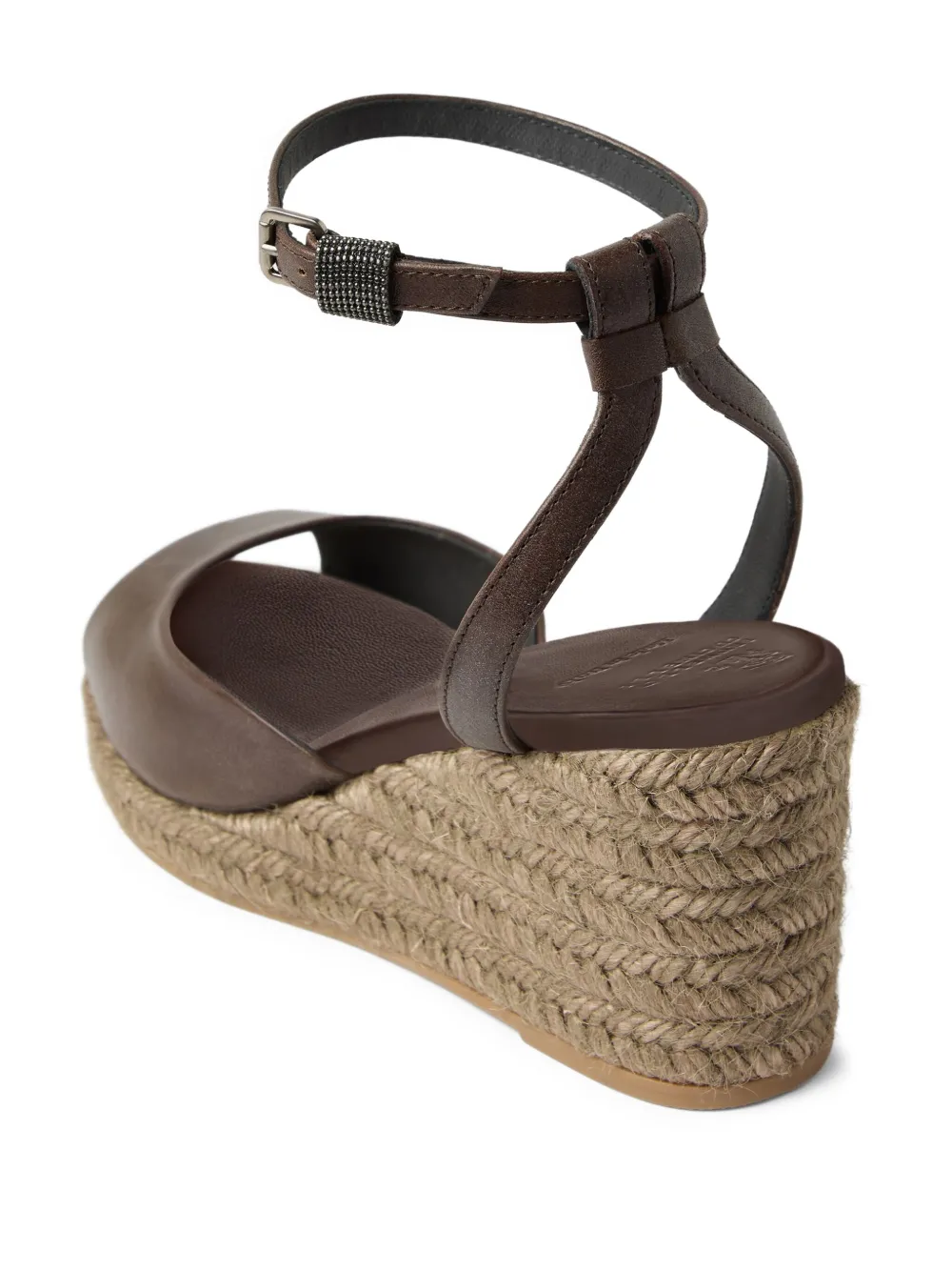 Brunello Cucinelli 55mm Monili-detail espadrilles Brown