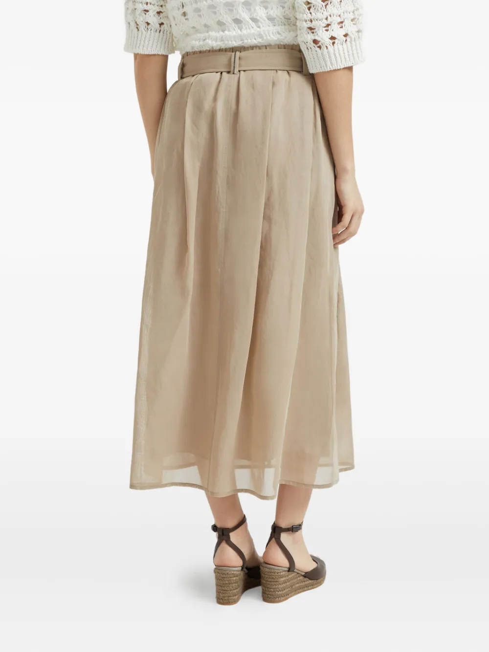 Brunello Cucinelli Katoenen midi-rok Beige