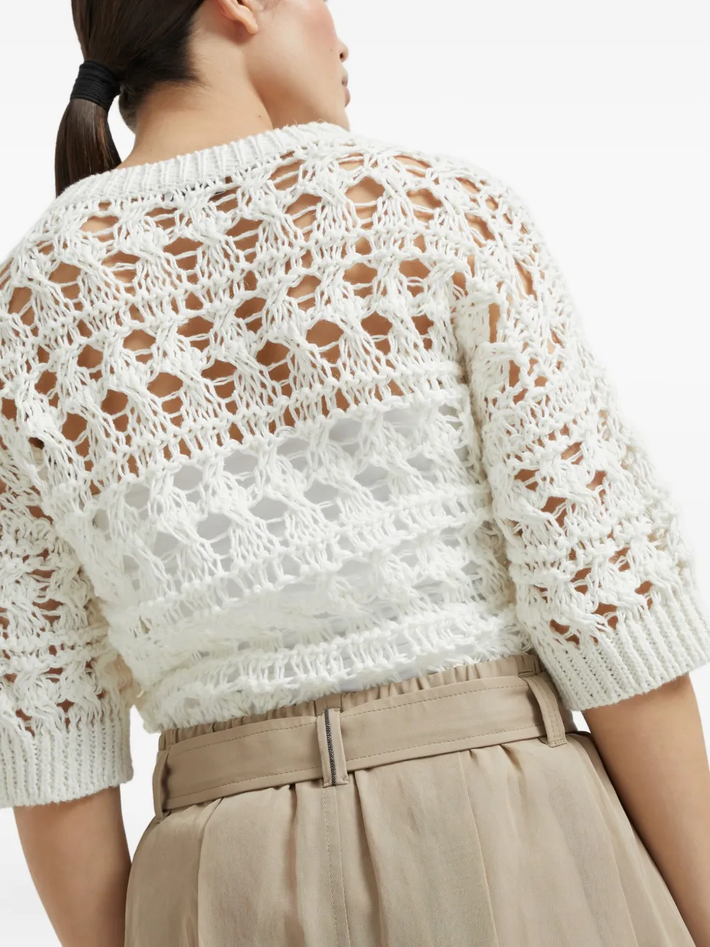 Brunello Cucinelli Katoenen midi-rok Beige