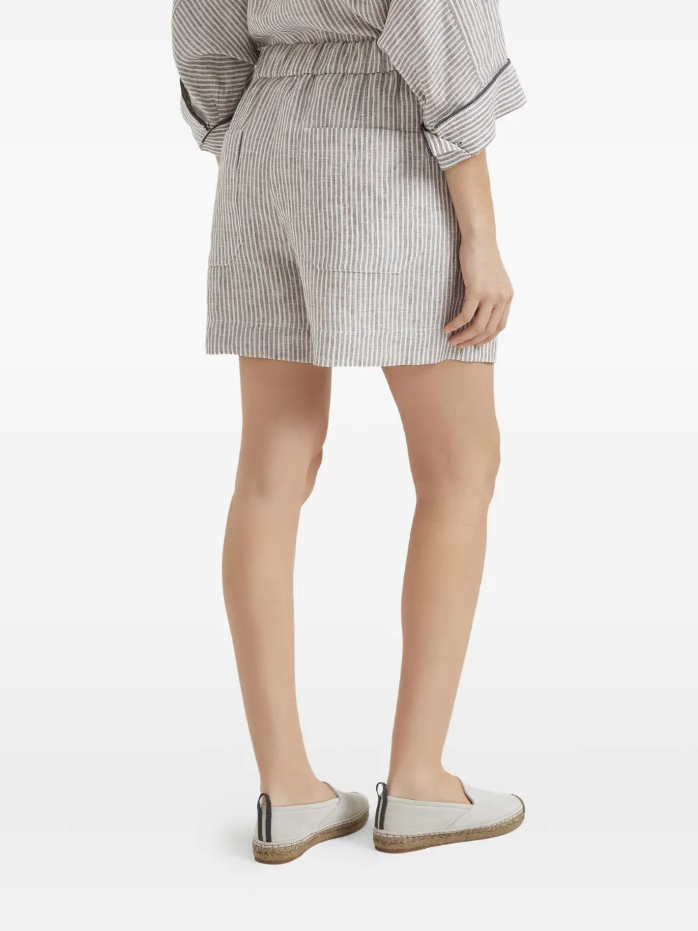 Brunello Cucinelli Gestreepte shorts Bruin