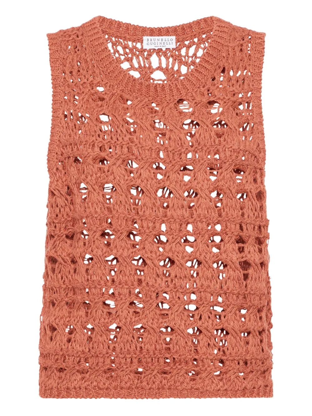Brunello Cucinelli open-knit top | Orange | Image 1