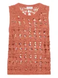 Brunello Cucinelli open-knit top - Orange
