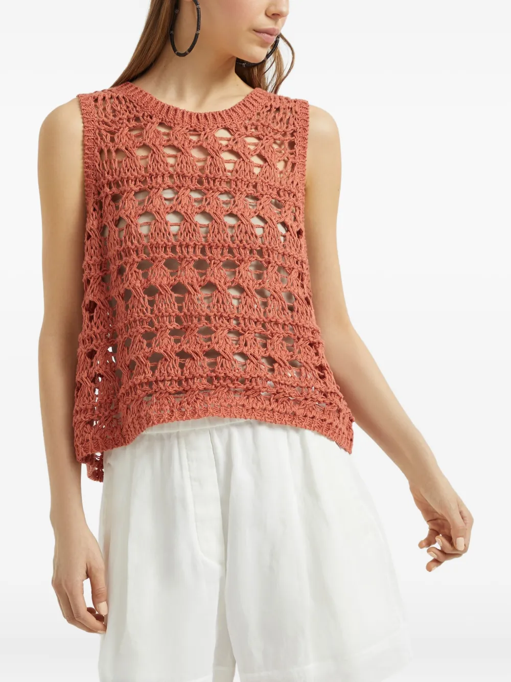 Brunello Cucinelli Opengebreide top Oranje