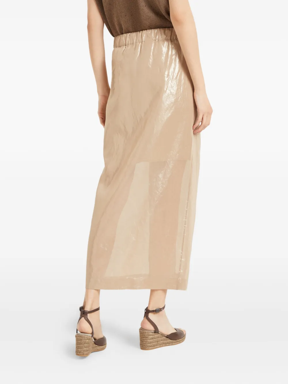 Brunello Cucinelli Midi-wikkelrok Goud