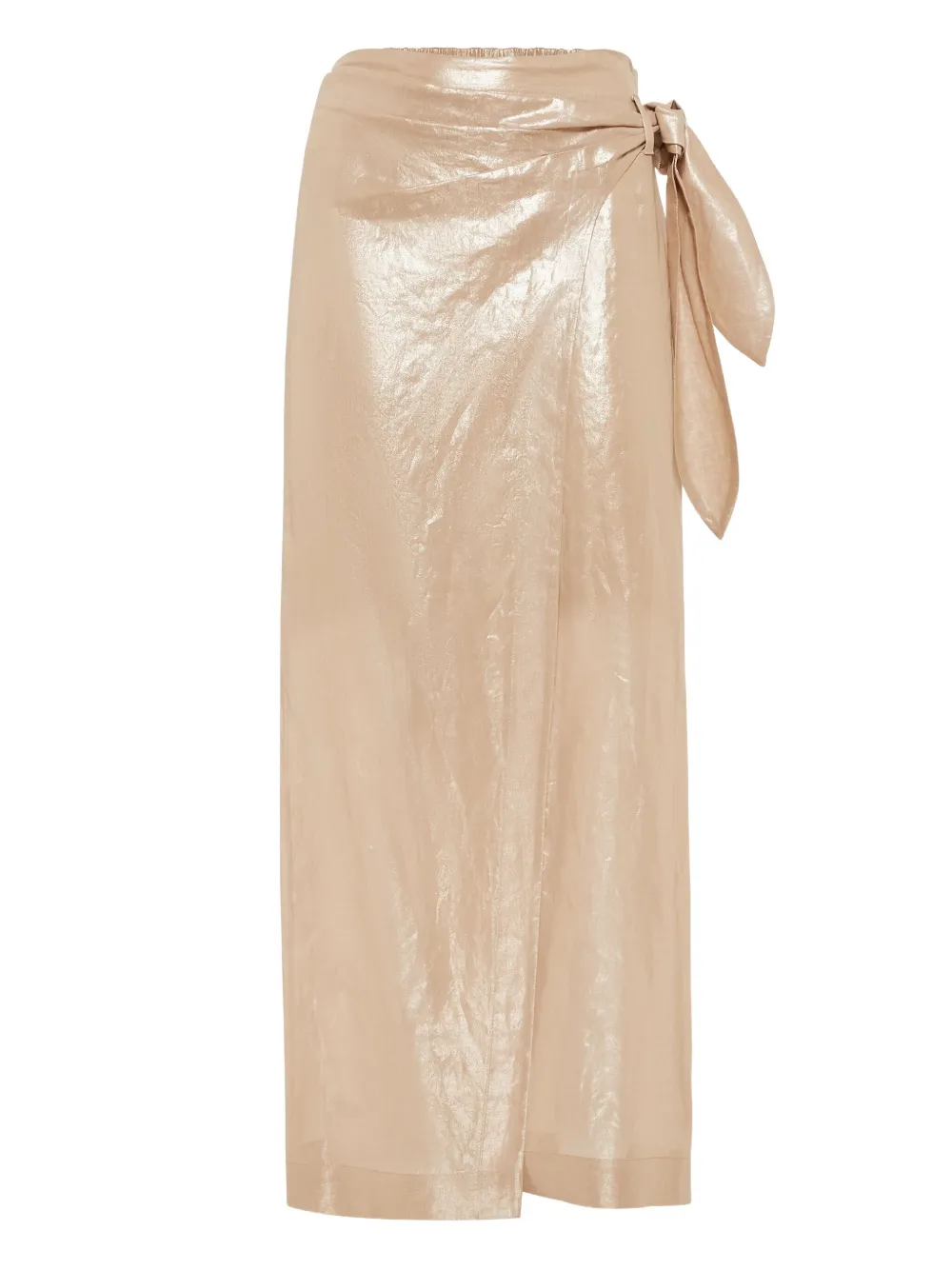 Brunello Cucinelli falda midi con diseño cruzado | dorado | Image 1