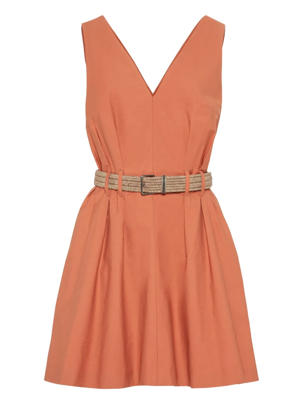 Brunello Cucinelli robe courte à taille ceinturée | orange | Image 1