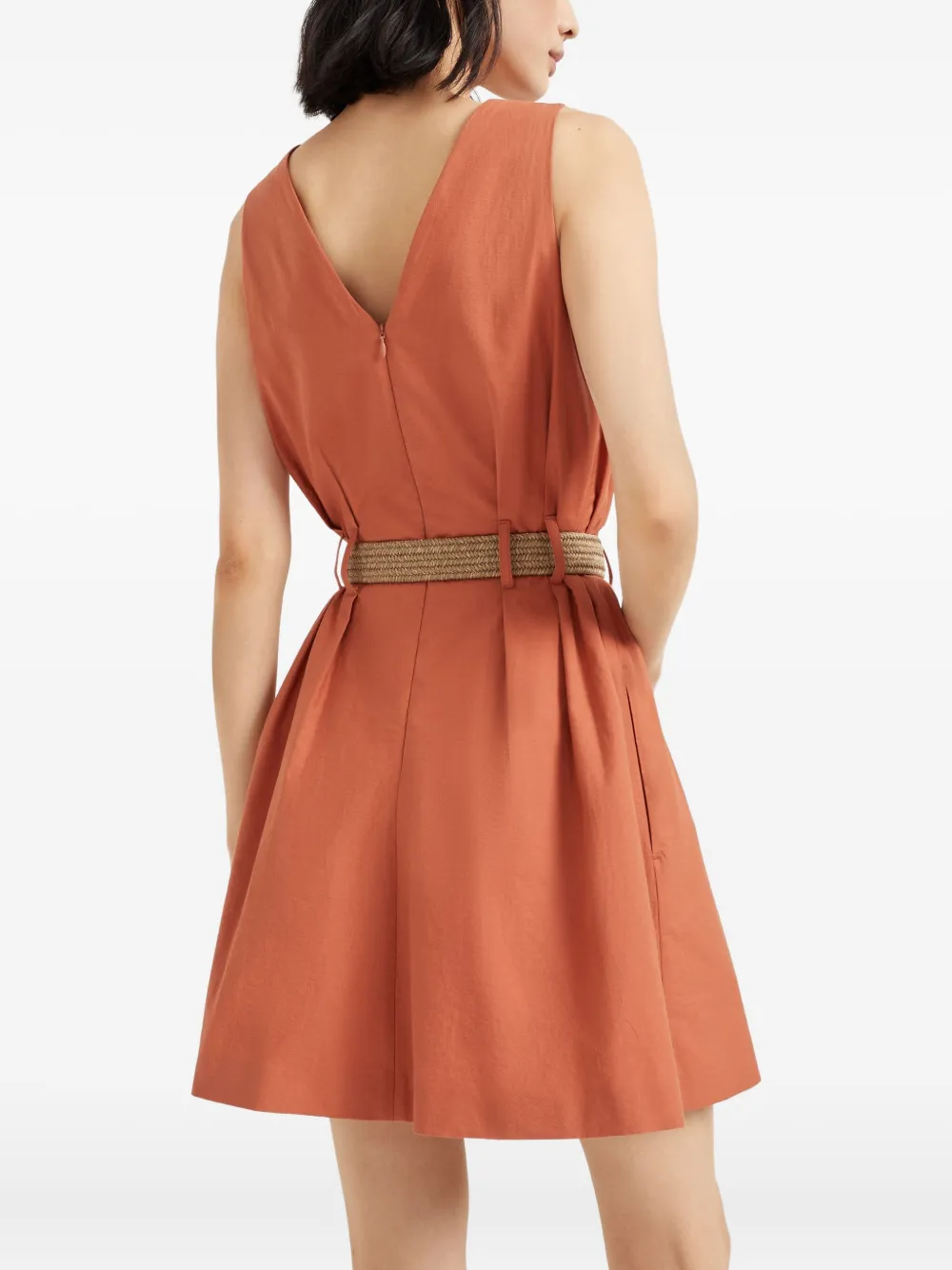 Brunello Cucinelli Mini-jurk met ceintuur Oranje