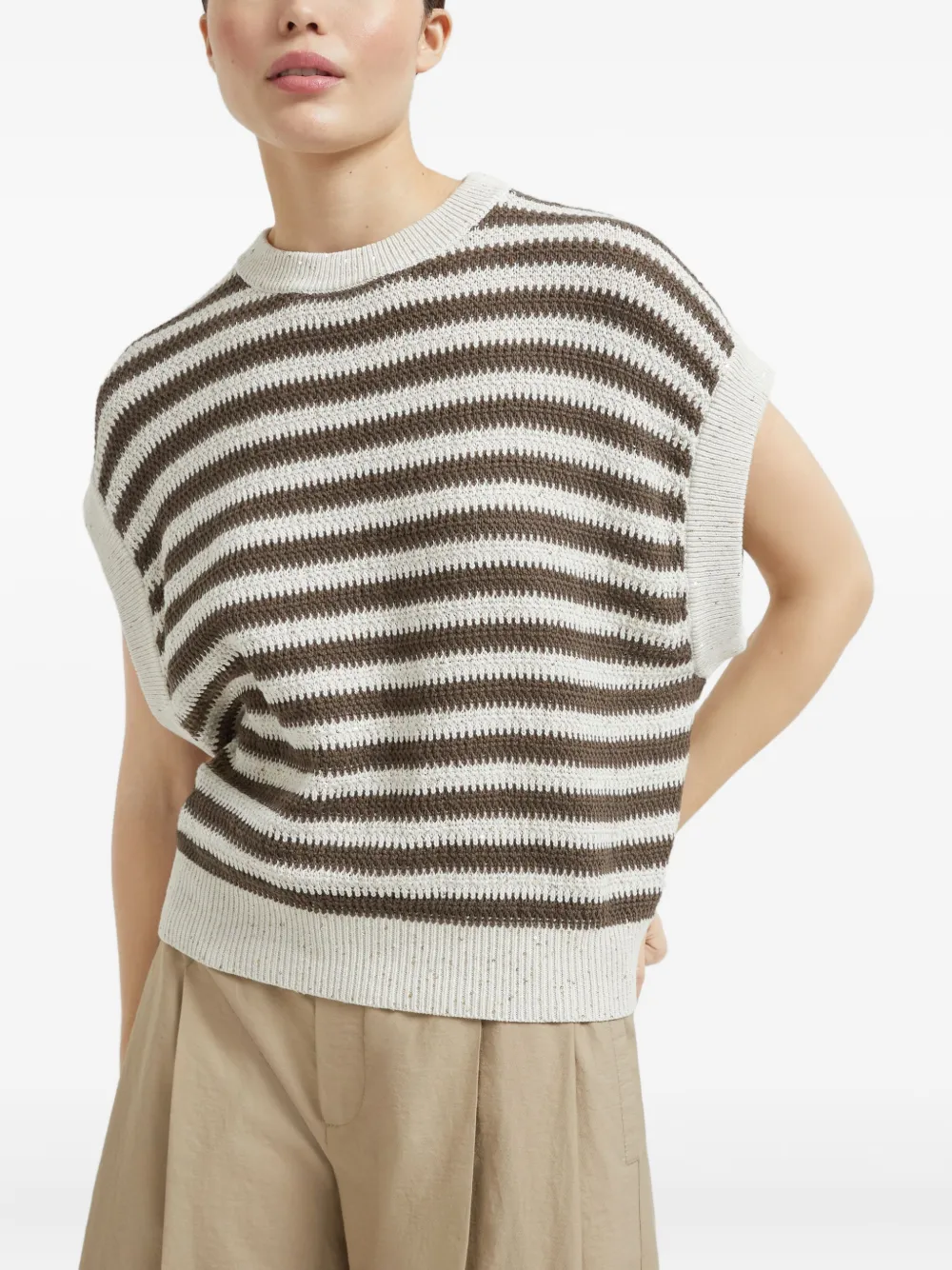 Brunello Cucinelli Dazzling T-shirt Wit