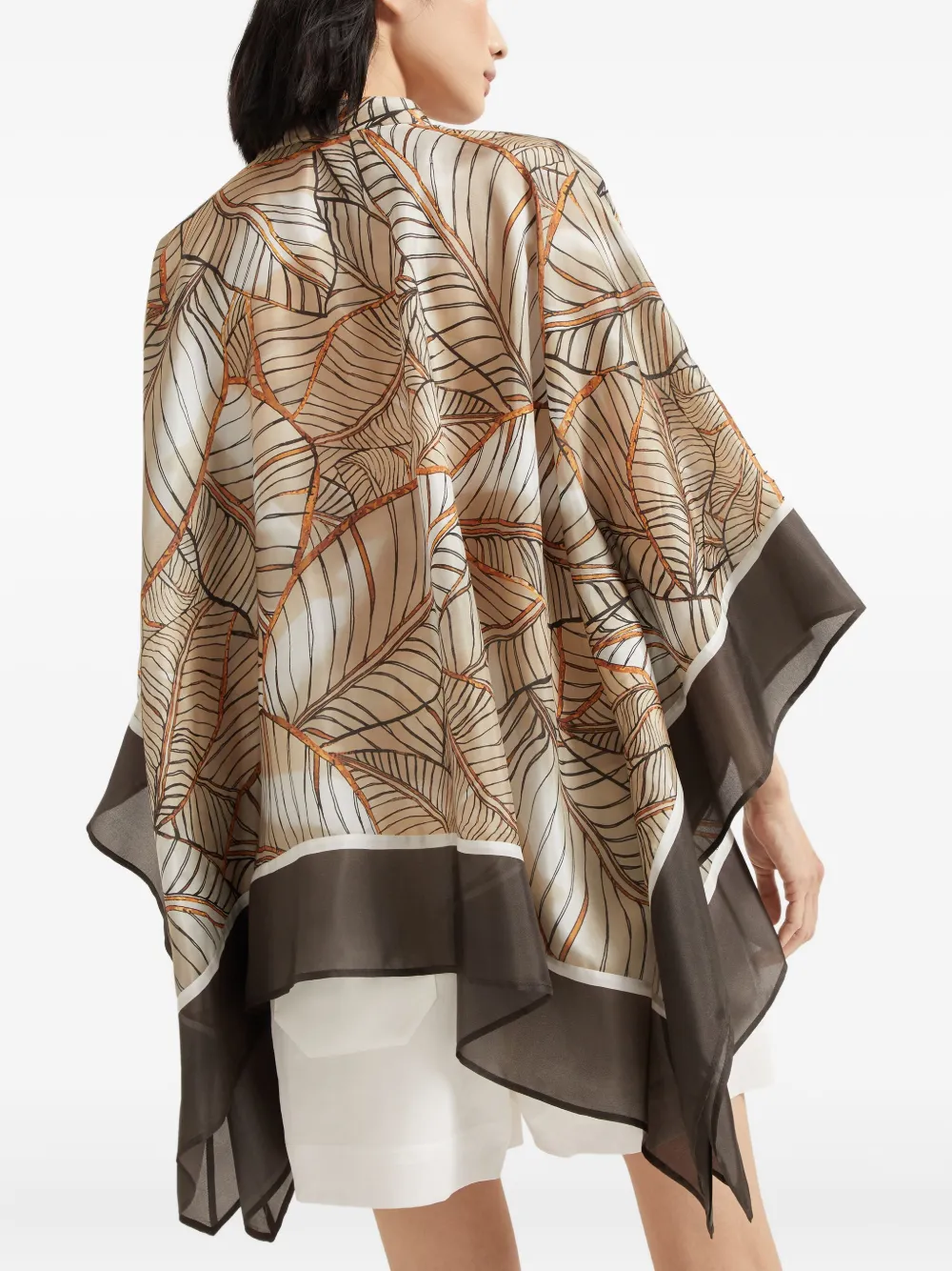 Shop Brunello Cucinelli Papyrus-print Cape