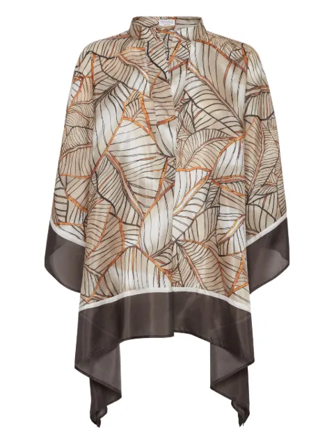 Brunello Cucinelli Papyrus-print cape