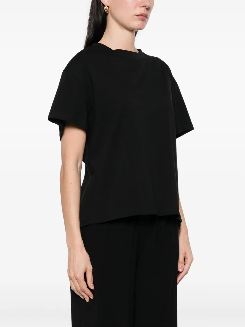 kaos T-shirt met gelaagde rug Zwart