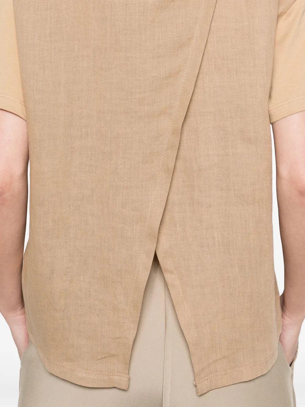 kaos Gelaagd T-shirt Beige