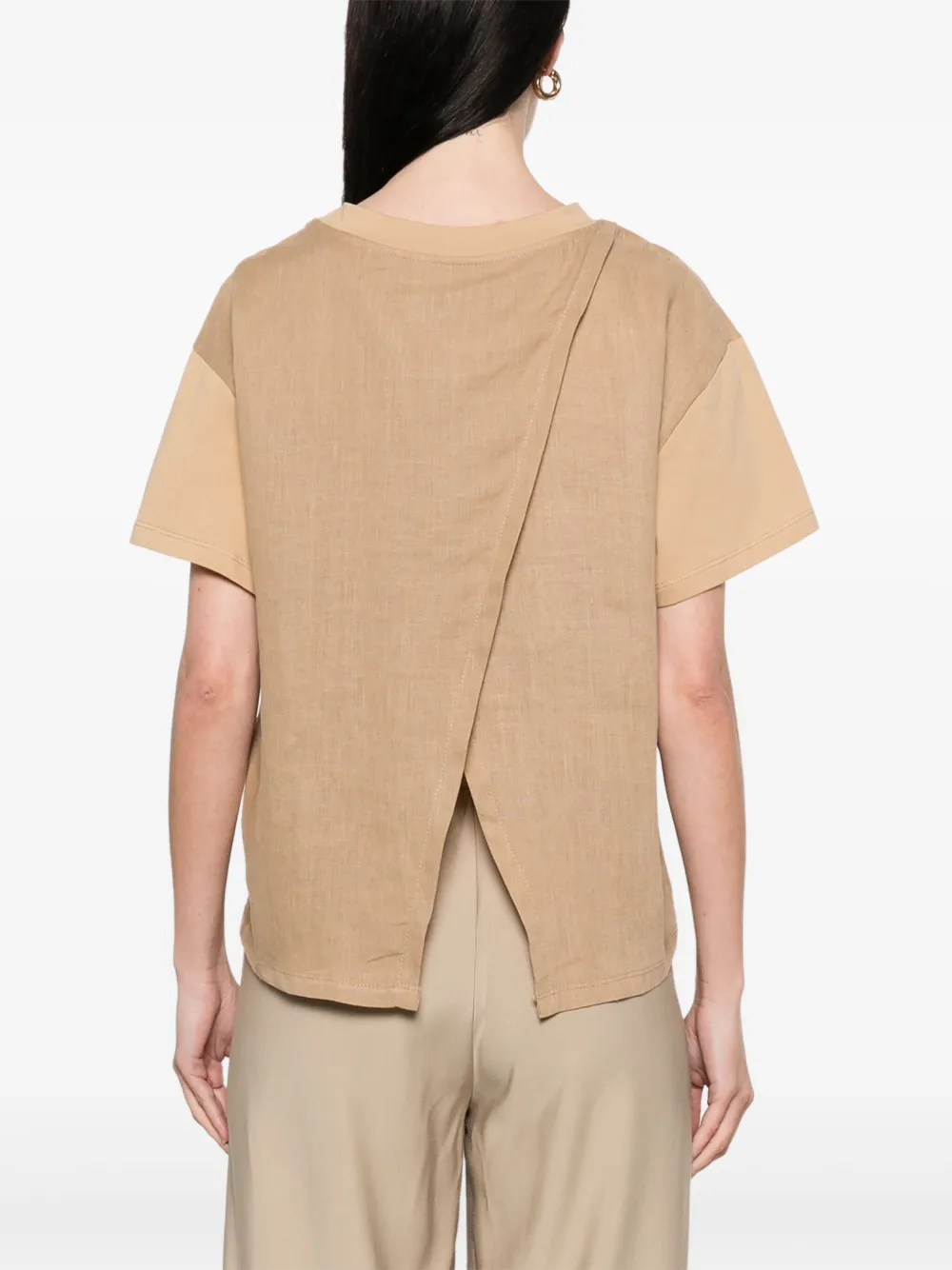kaos Gelaagd T-shirt Beige