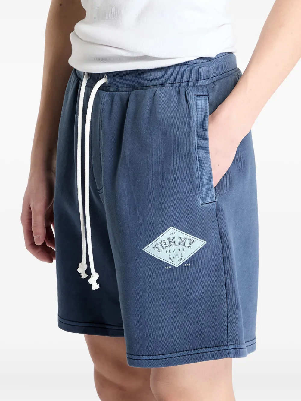 Tommy Hilfiger Shorts met trekkoord en grafische print Blauw