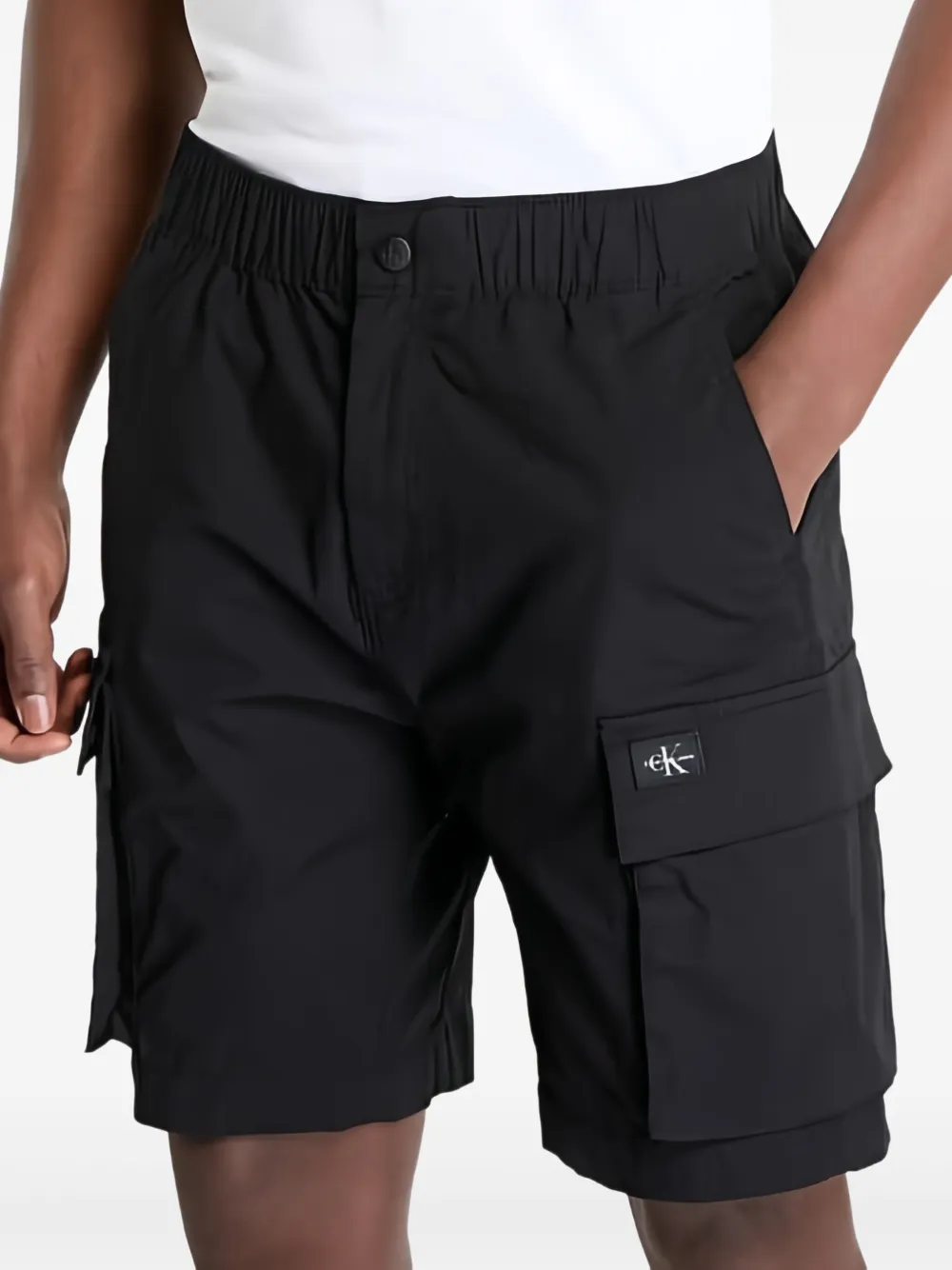 Calvin Klein Jeans Est.1978 Washed Cargo Shorts In Gold