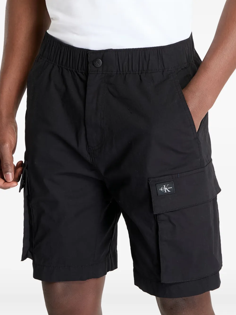 Calvin Klein Jeans Cargo shorts met wassing Zwart