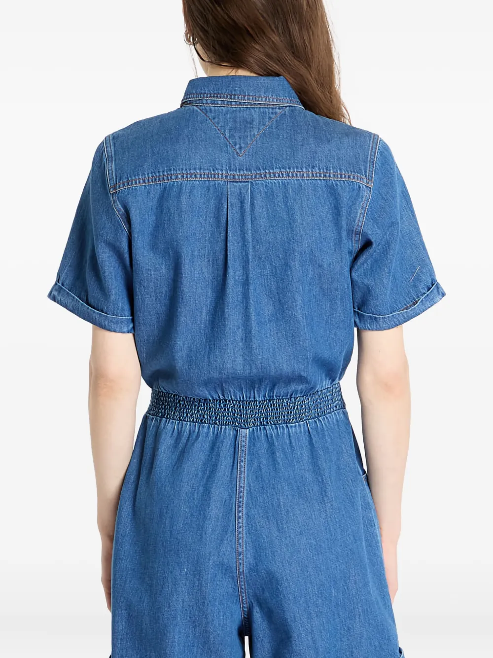 Tommy Hilfiger Zipped Denim Jumpsuit In Blue