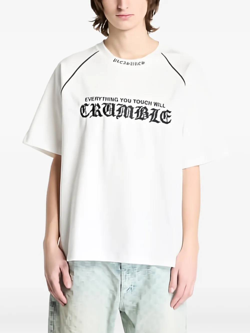 Pleasures Crumble Heavyweight Raglan T-shirt | White | Image 1