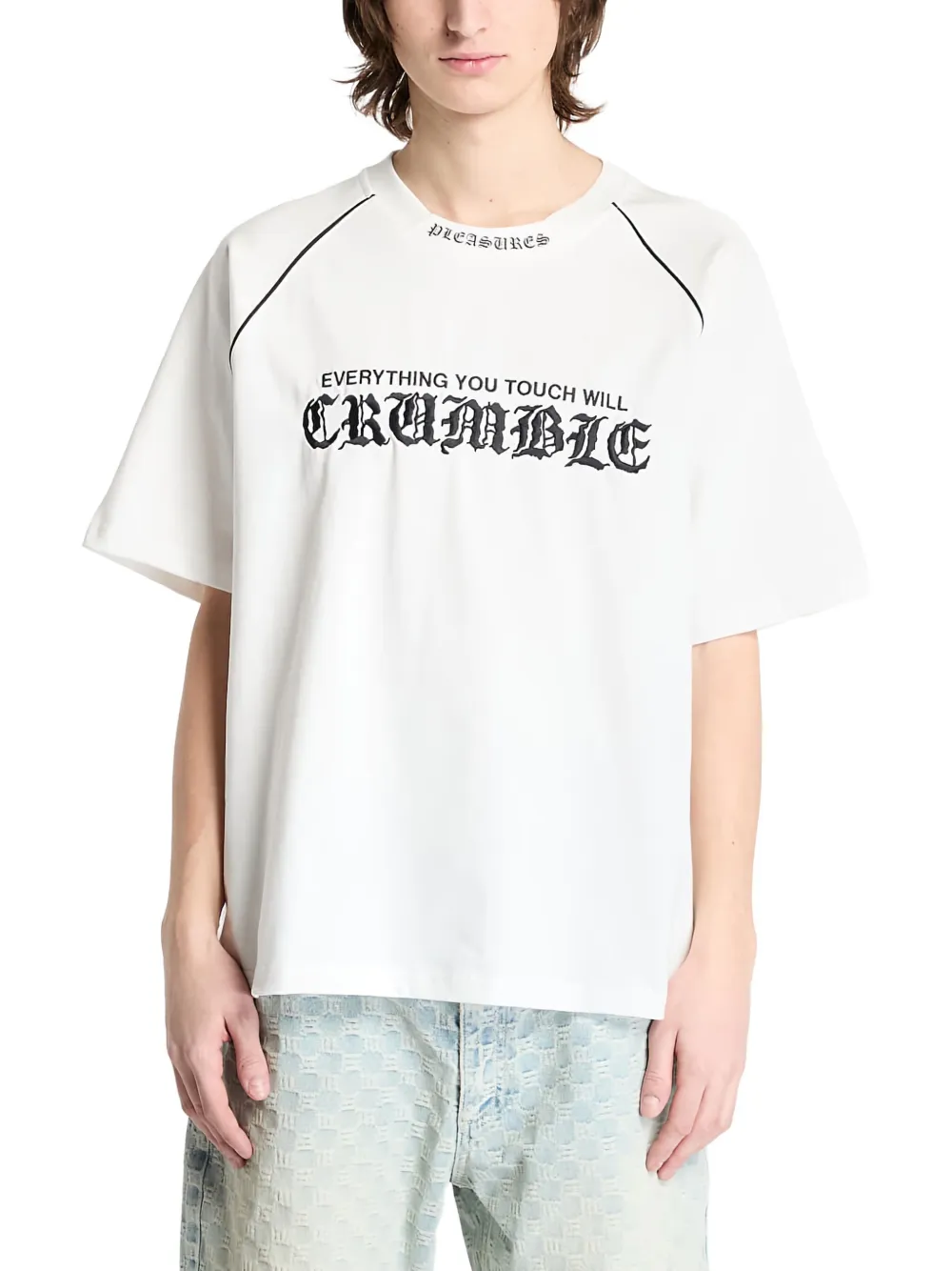Pleasures playera Crumble Heavyweight Raglan | blanco | Image 1