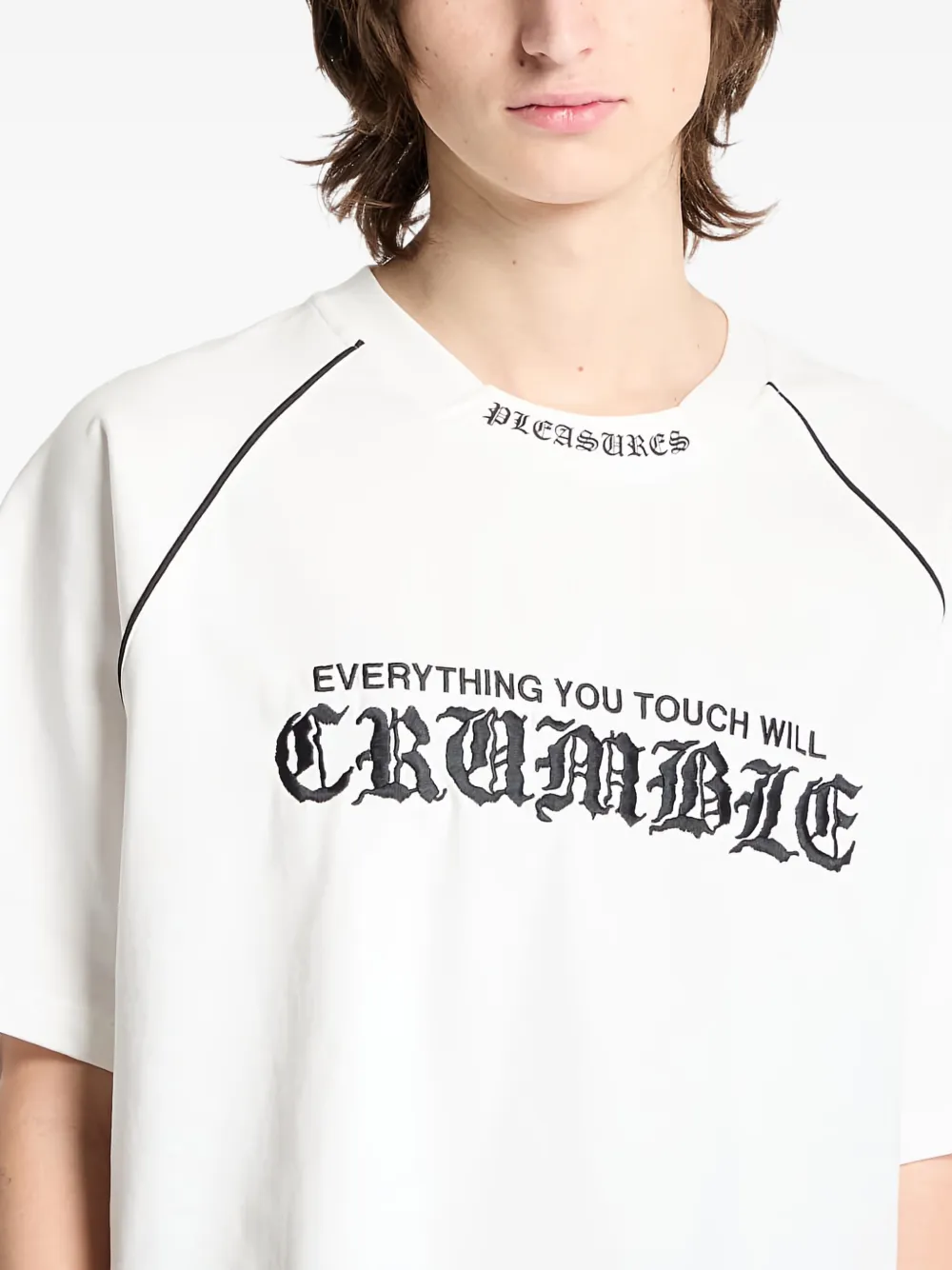 Pleasures Crumble Heavyweight Raglan T-shirt Wit