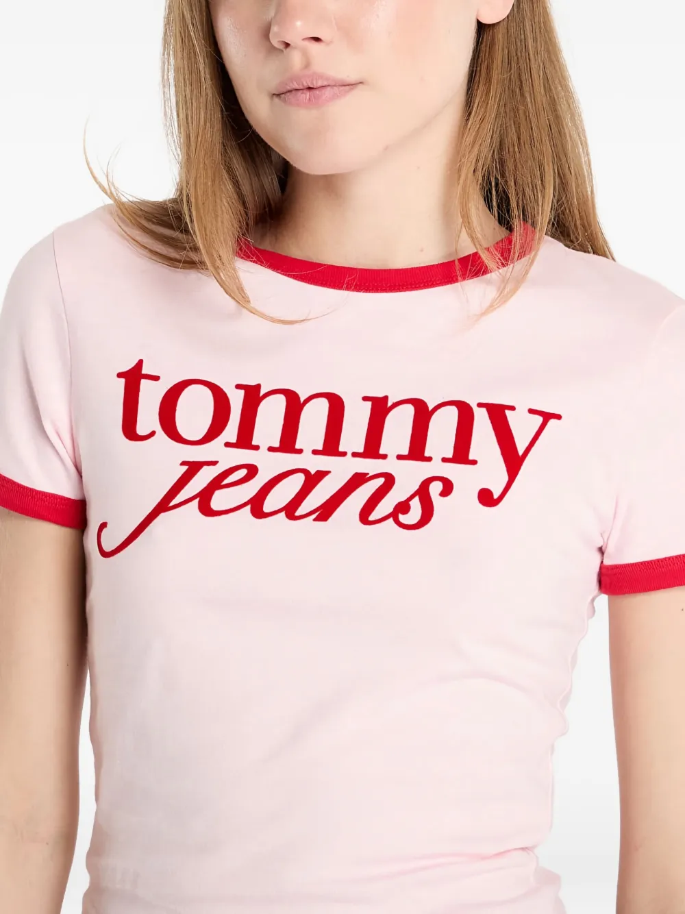 Tommy Jeans Logo-print T-shirt In Pink