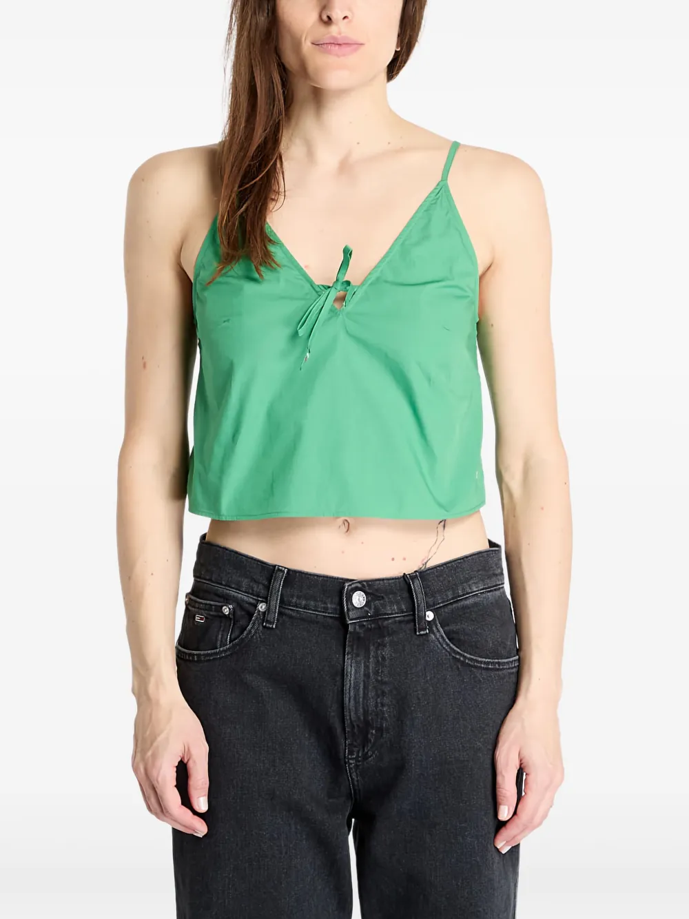 Tommy Hilfiger Poplin strappy top | Green | Image 1
