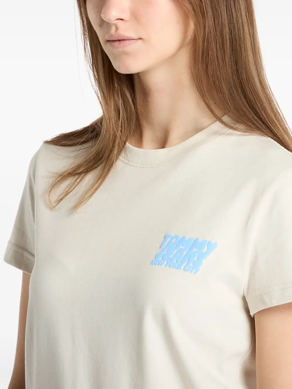 Tommy Hilfiger Beige Cotton Women Top In Neutral