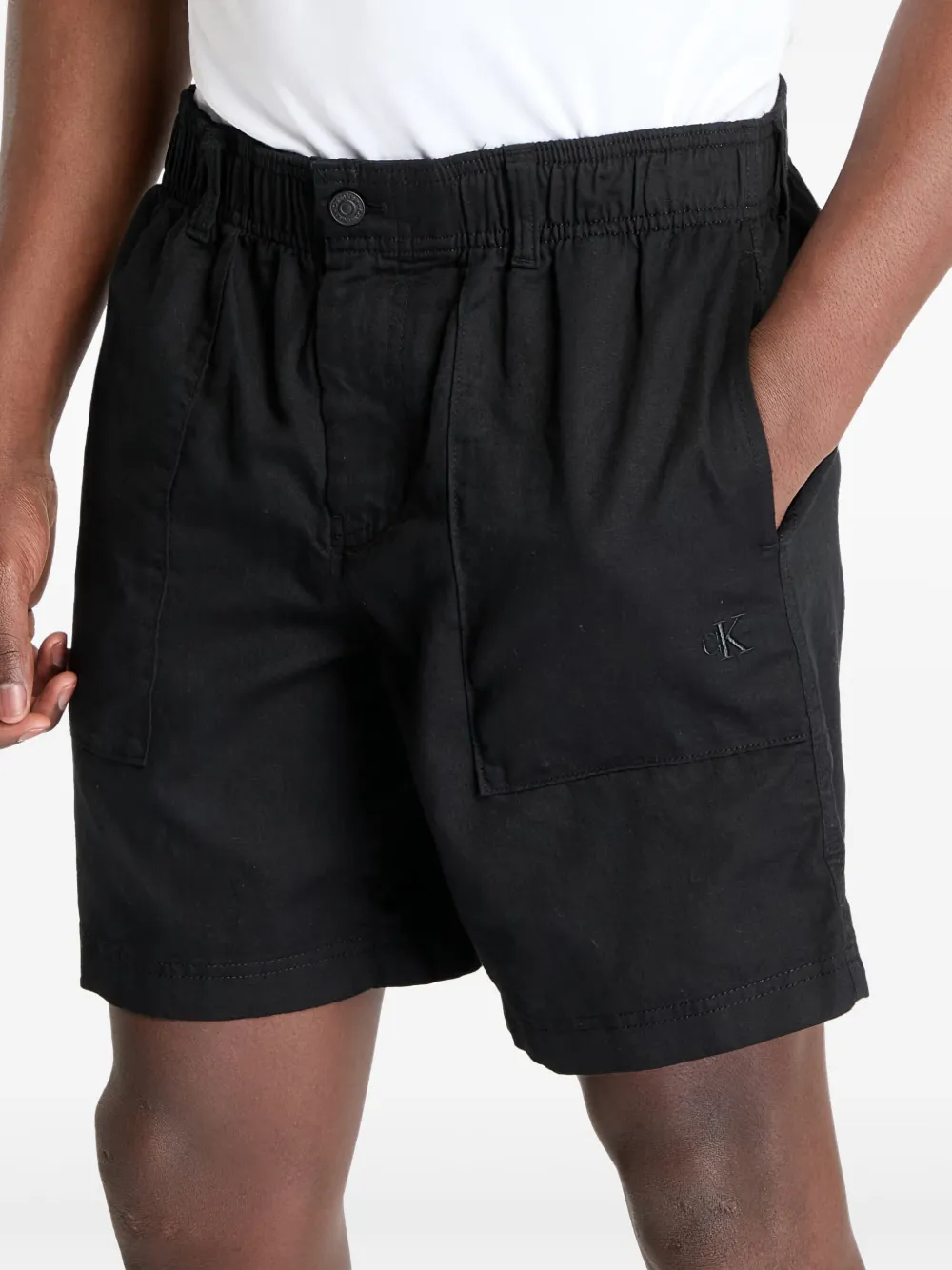 Calvin Klein Shorts met knoopsluiting Zwart
