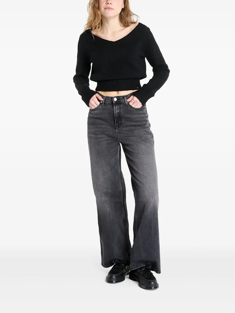 Tommy Jeans Claire high waist jeans met wijde pijpen - Grijs