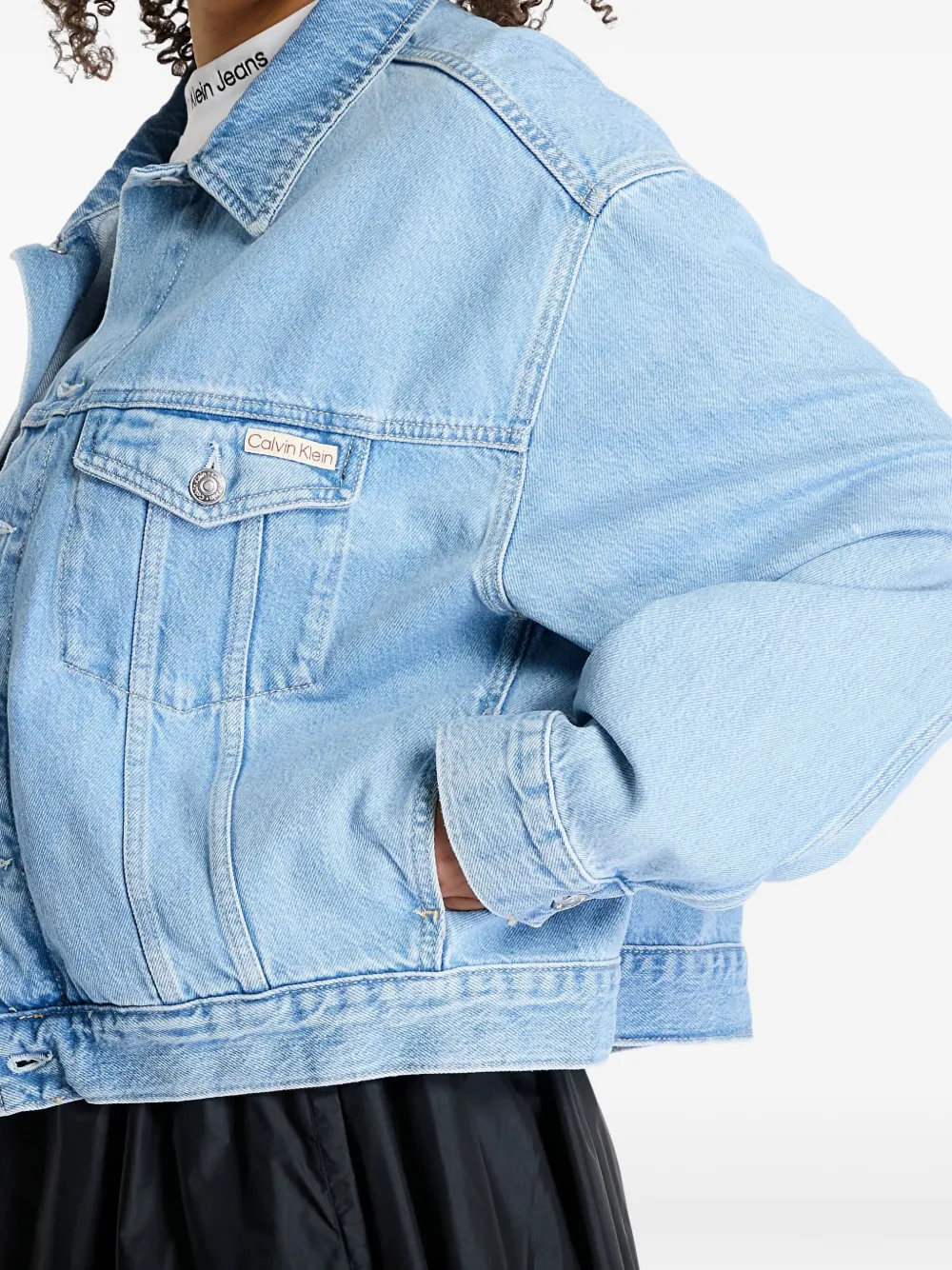 Calvin Klein Cotton Denim Jacket In Blue