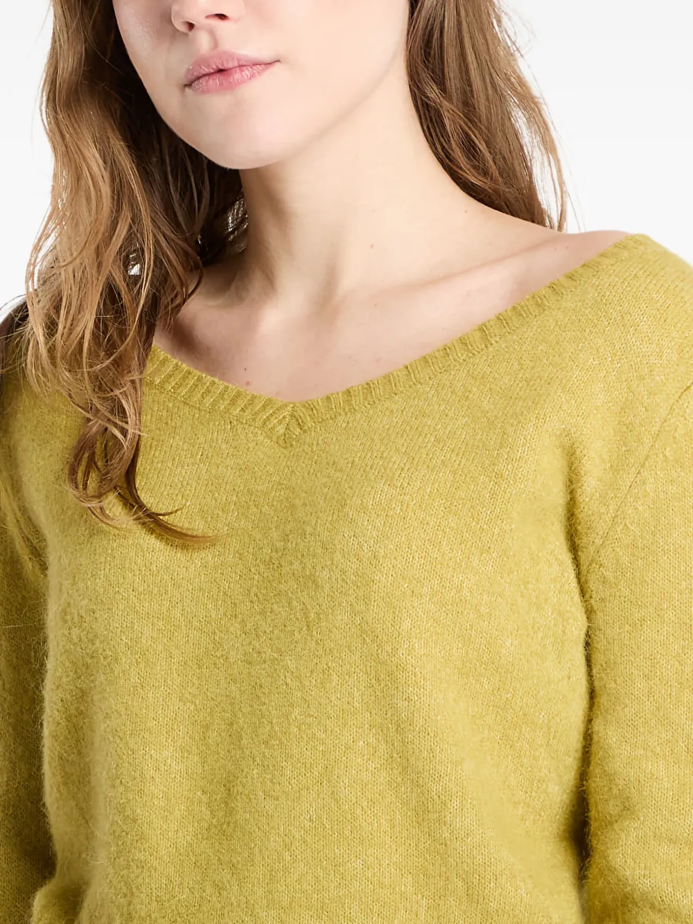 Calvin Klein Cropped trui met V-hals Geel