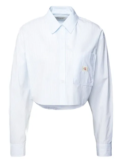 Calvin Klein Jeans Camisa cropped mangas longas