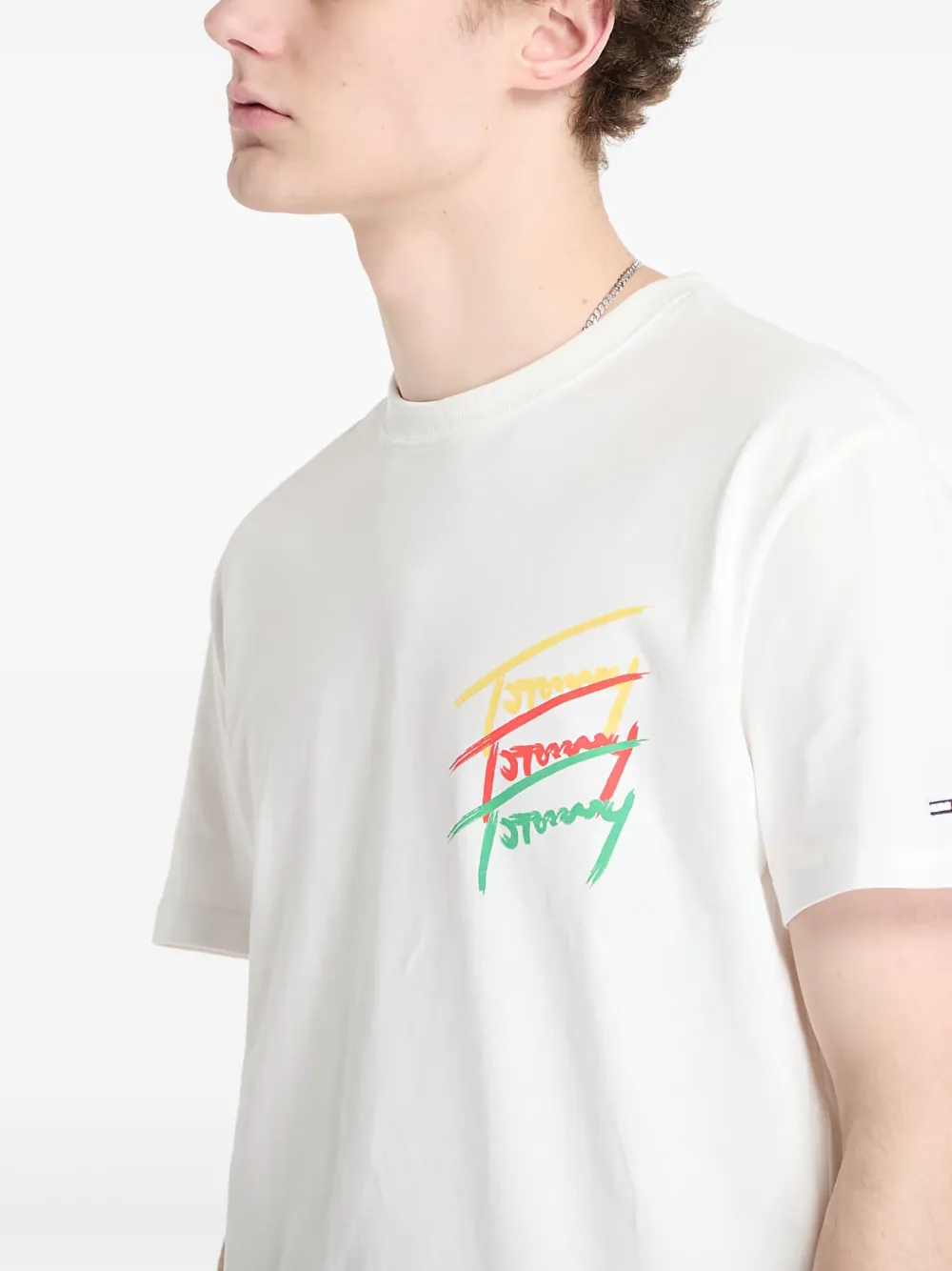 Tommy Jeans Graphic Logo T-shirt In White