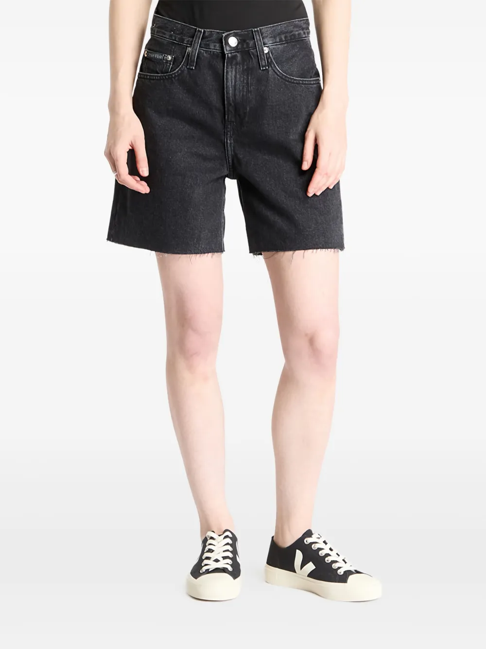 Calvin Klein frayed bermuda short | Black | Image 1