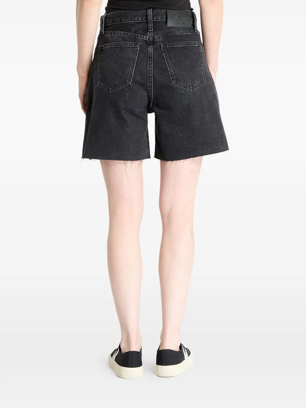 Calvin Klein Bermuda shorts met franje Zwart