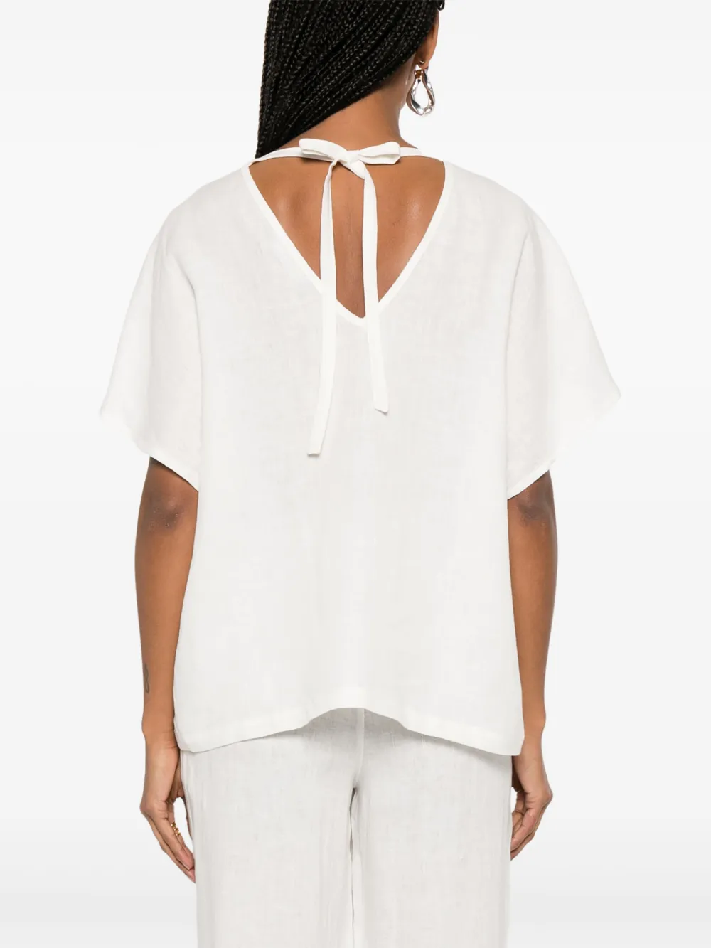 kaos Linnen shirt Wit