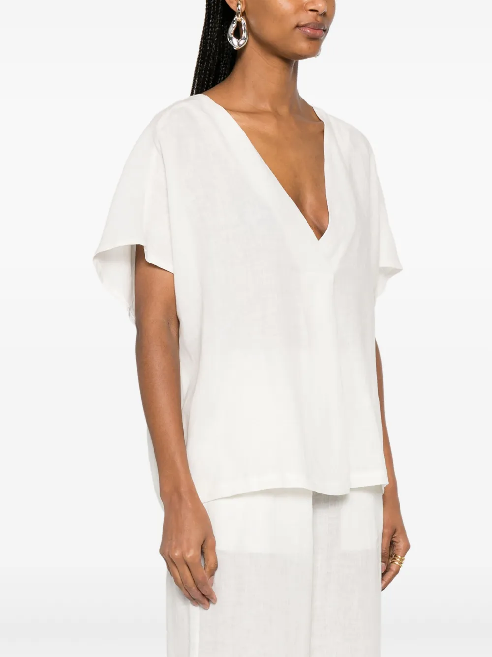 kaos Linnen shirt Wit