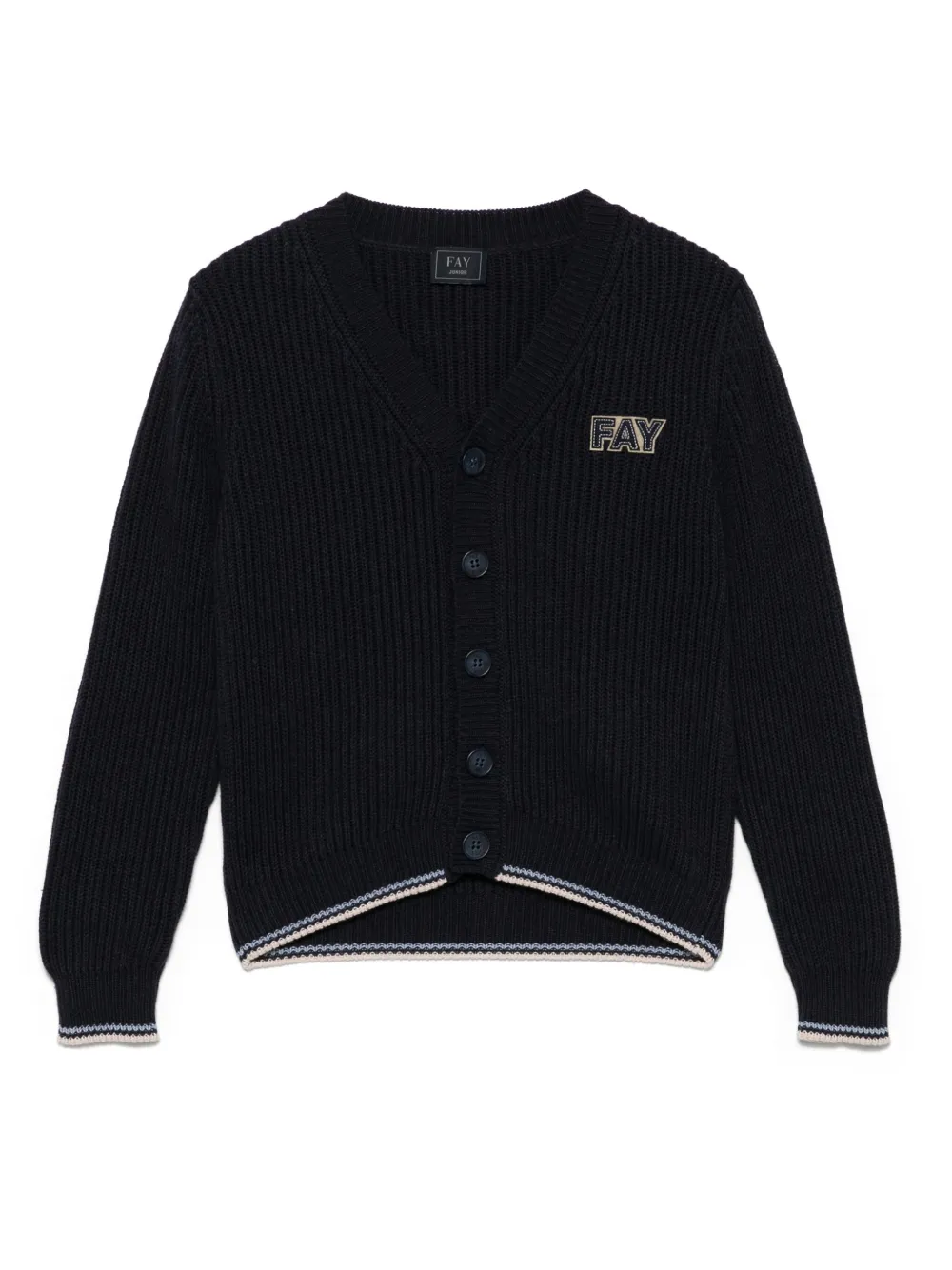 Fay Kids Vest met logopatch Blauw