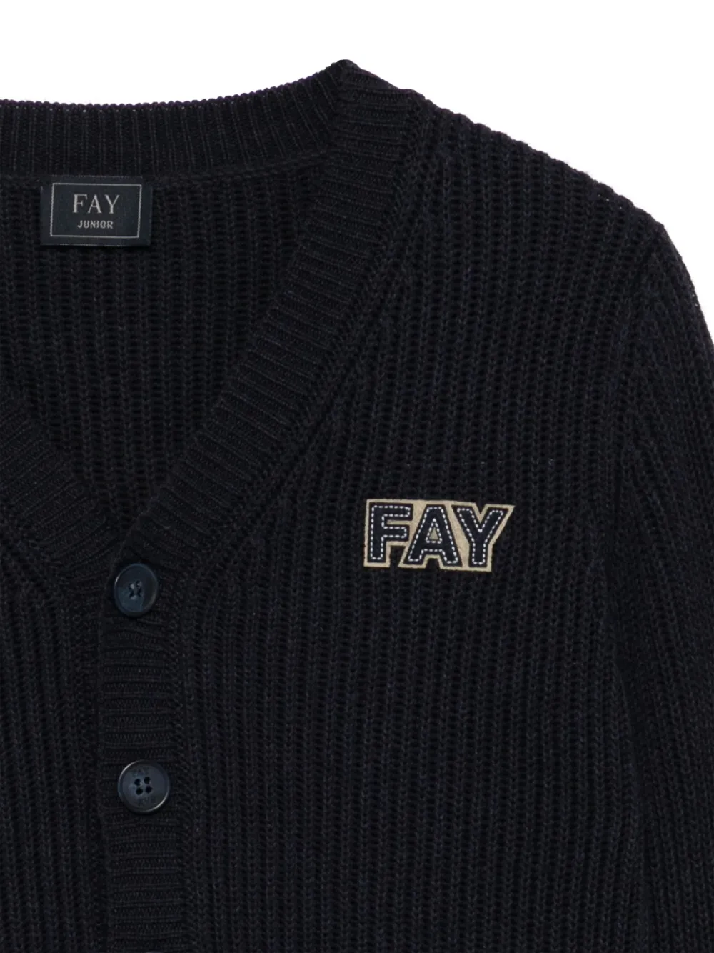 Fay Kids Vest met logopatch Blauw