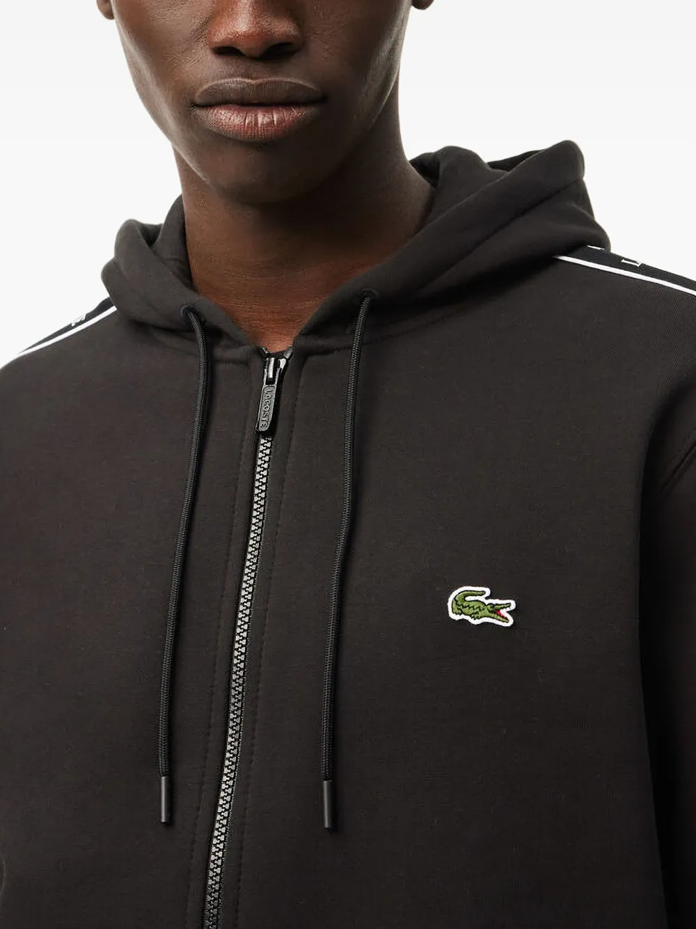 Lacoste Hoodie met logopatch Zwart
