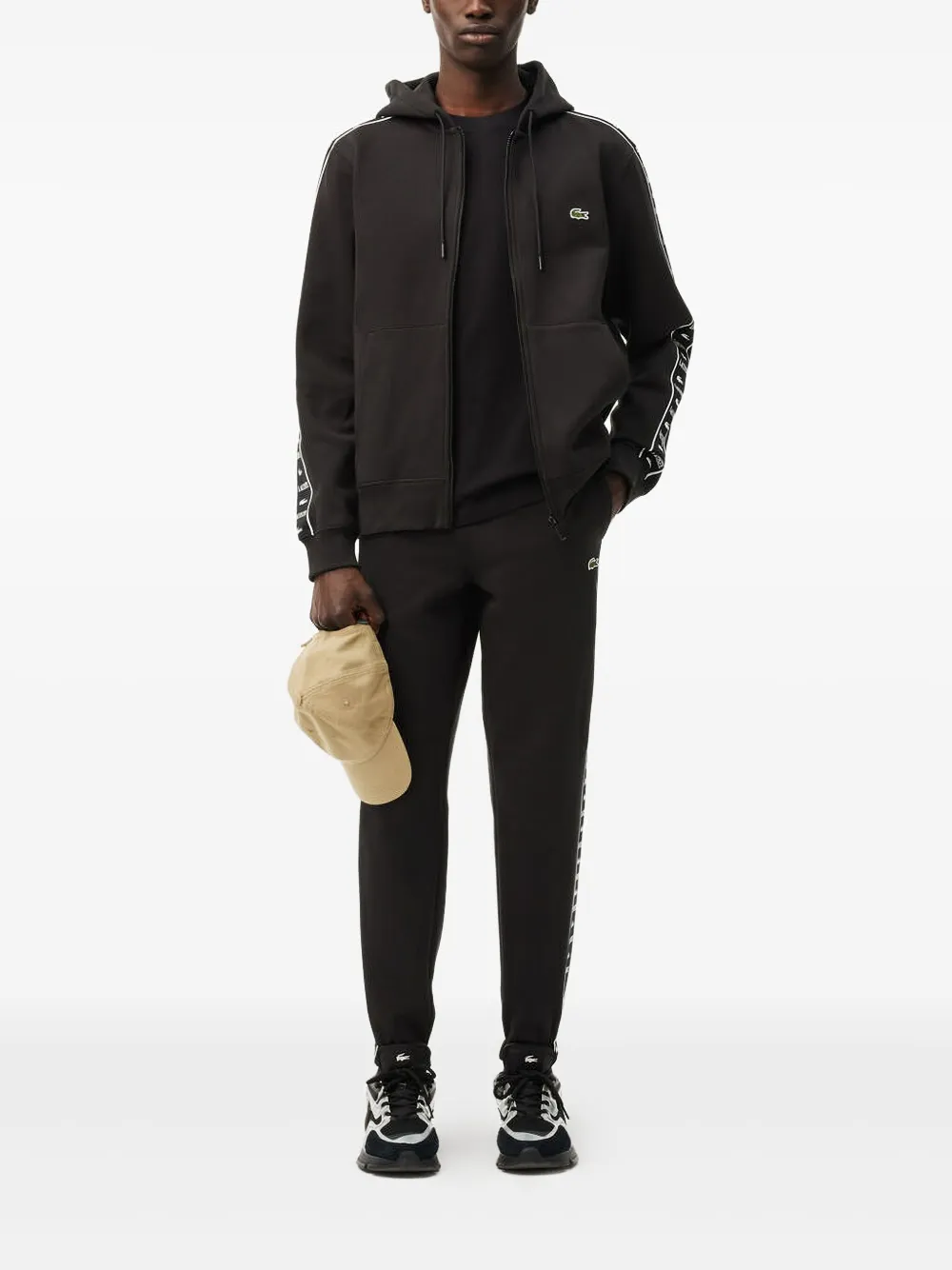 Lacoste Hoodie met logopatch Zwart