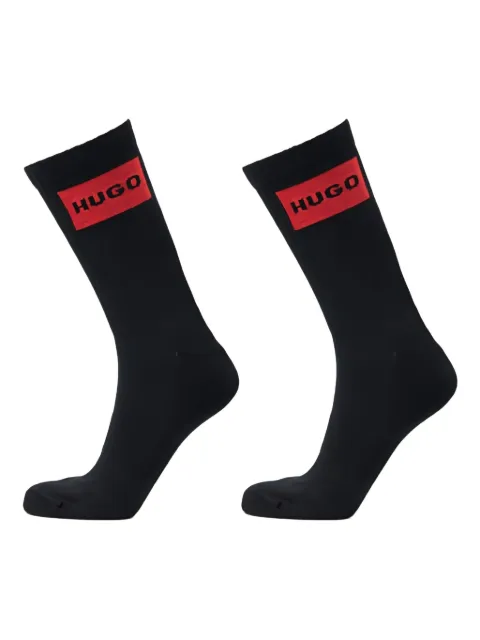 HUGO 嵌花logo针织袜（两双装）