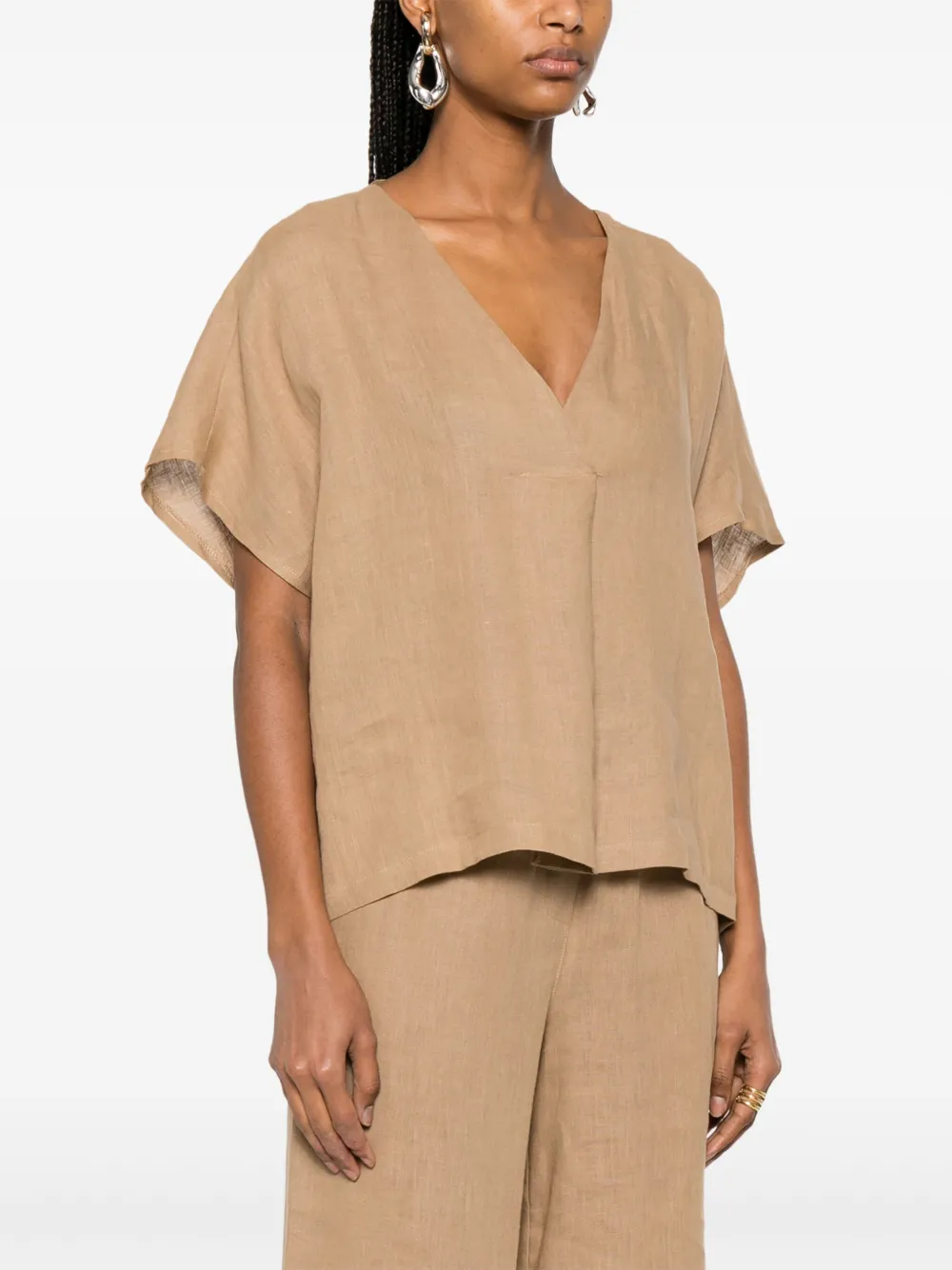 kaos Linnen shirt Beige