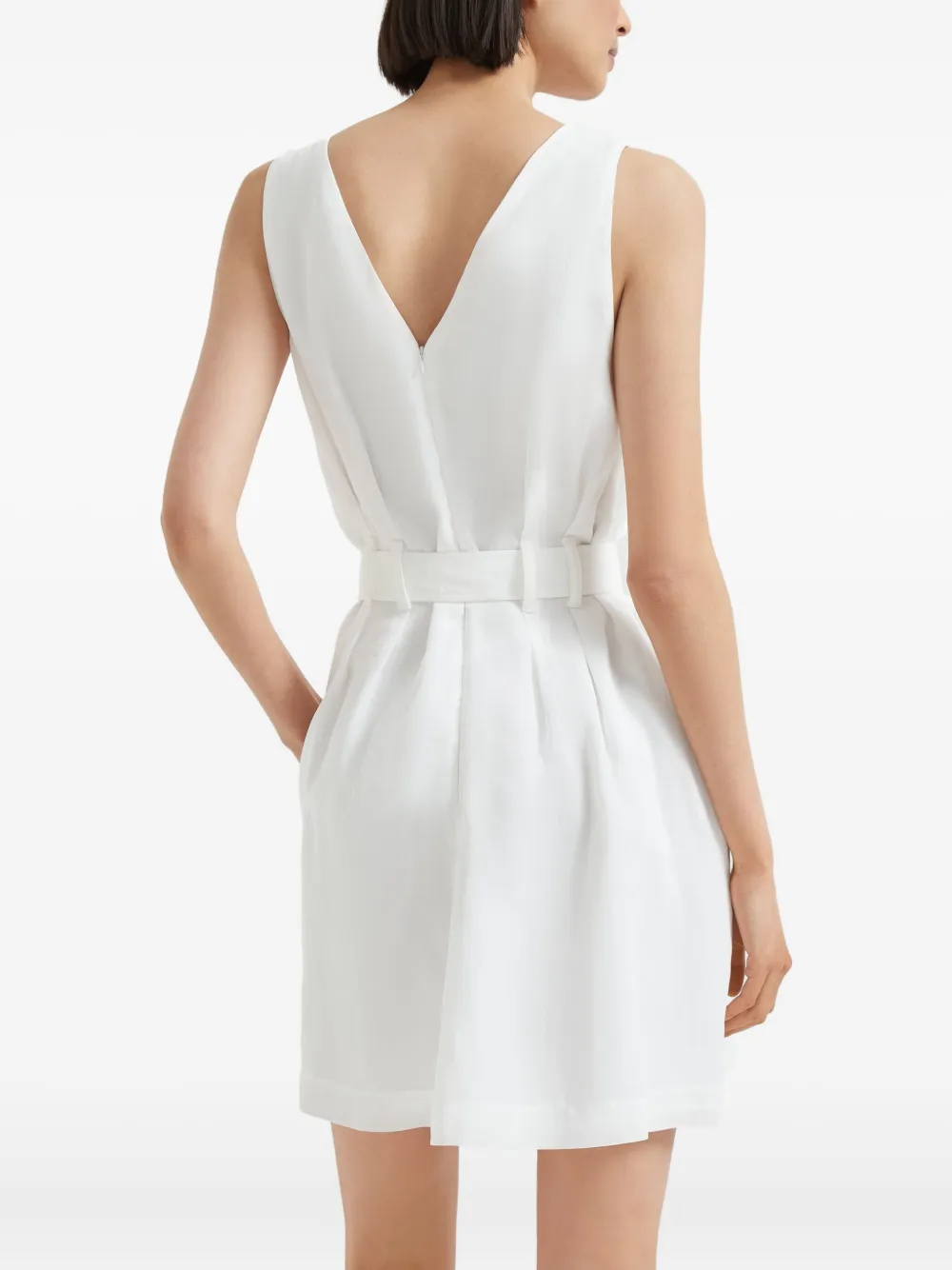 Brunello Cucinelli Mouwloze jurk met ceintuur Wit