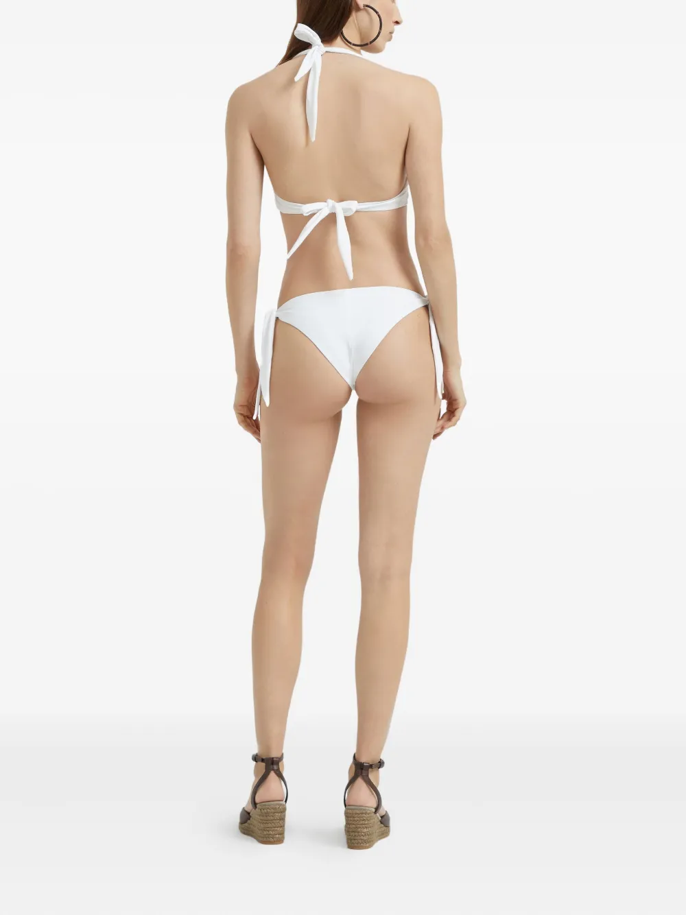 Brunello Cucinelli Bikinislip met gestrikte zijkant Wit