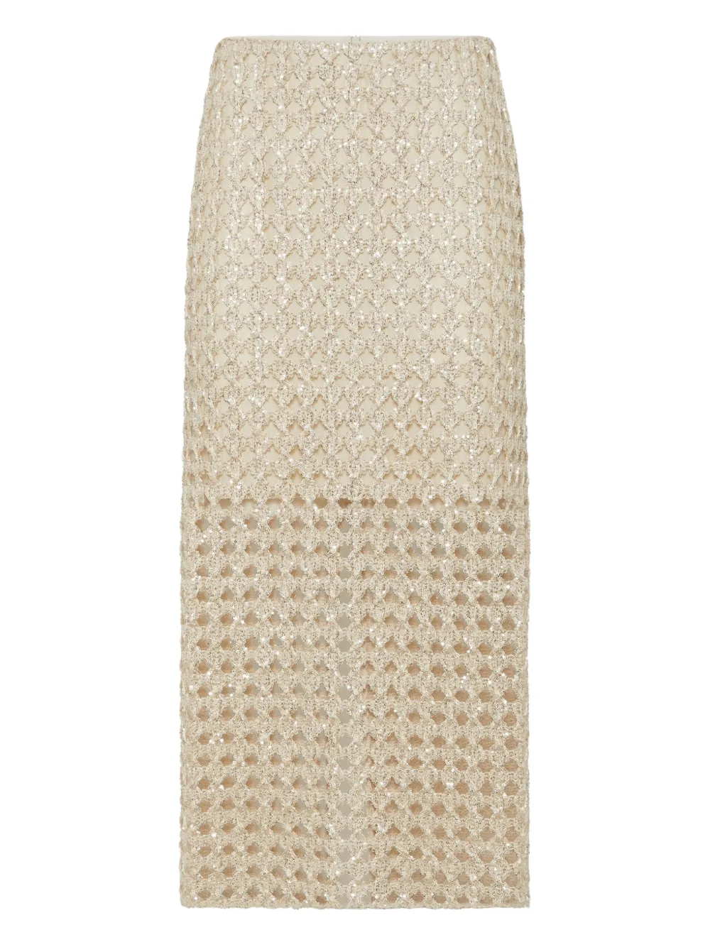 Brunello Cucinelli falda midi con perforaciones | neutro | Image 1