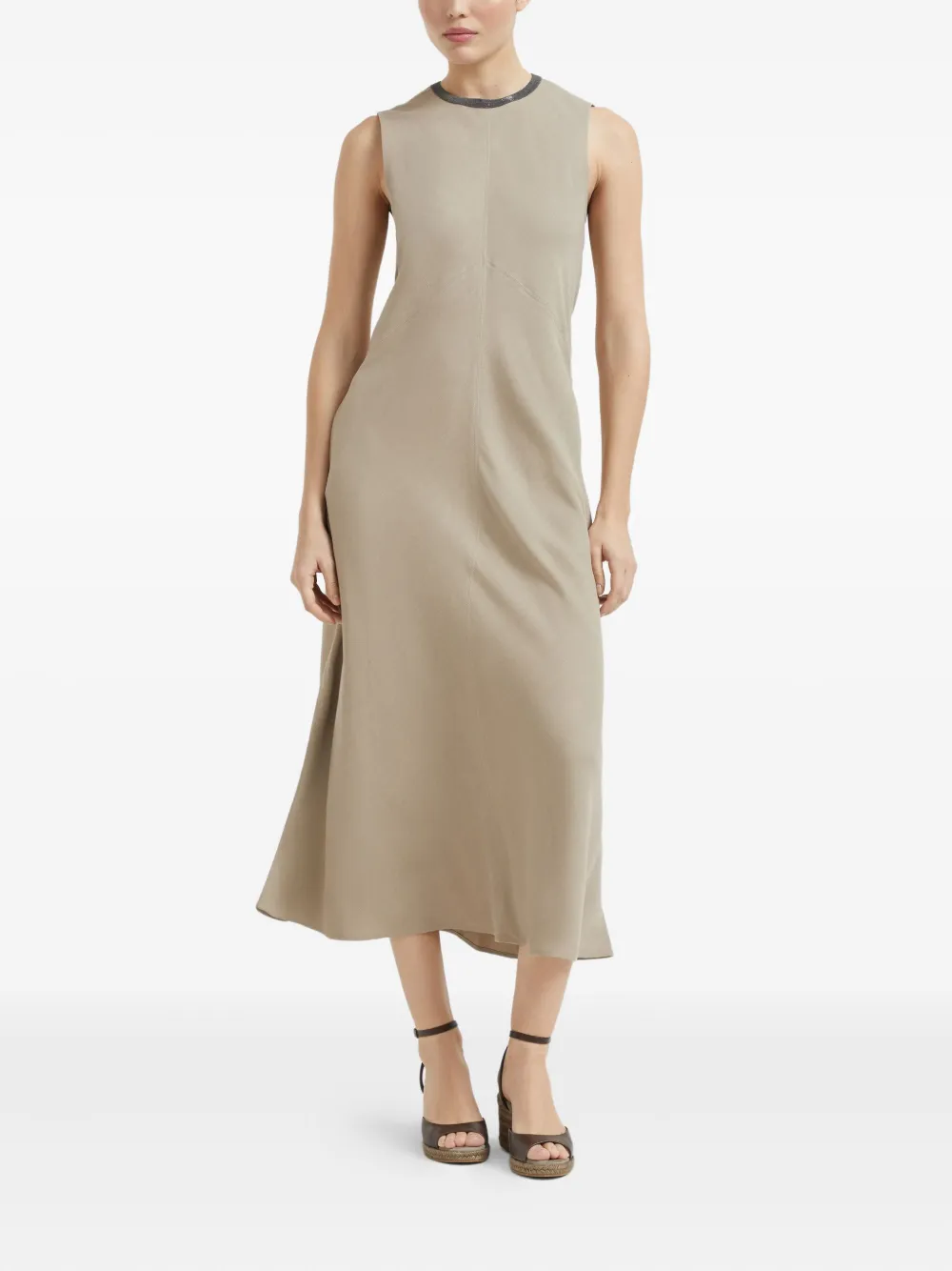 Brunello Cucinelli Twill jurk Beige