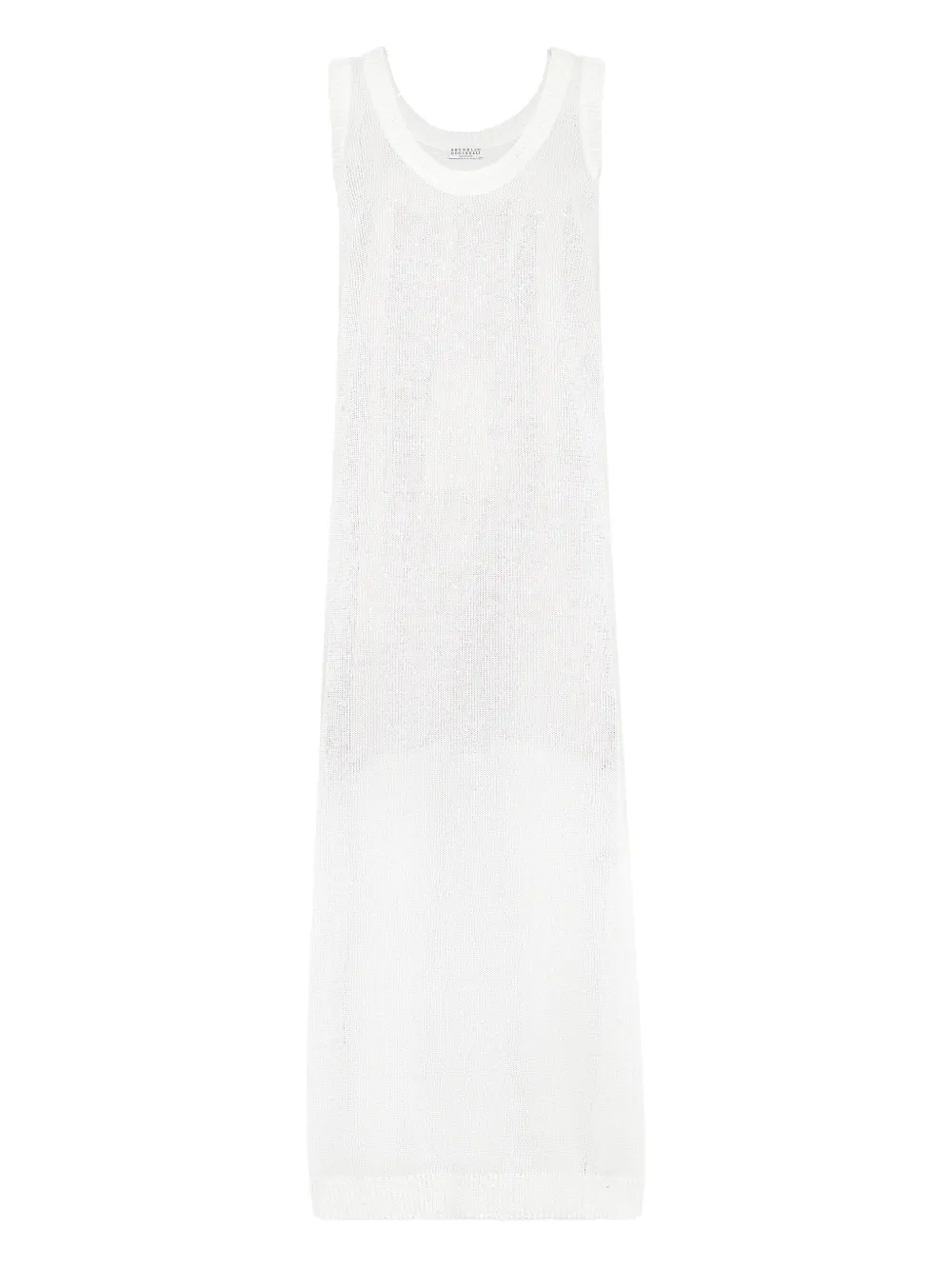 Brunello Cucinelli Gebreide maxi-jurk Wit
