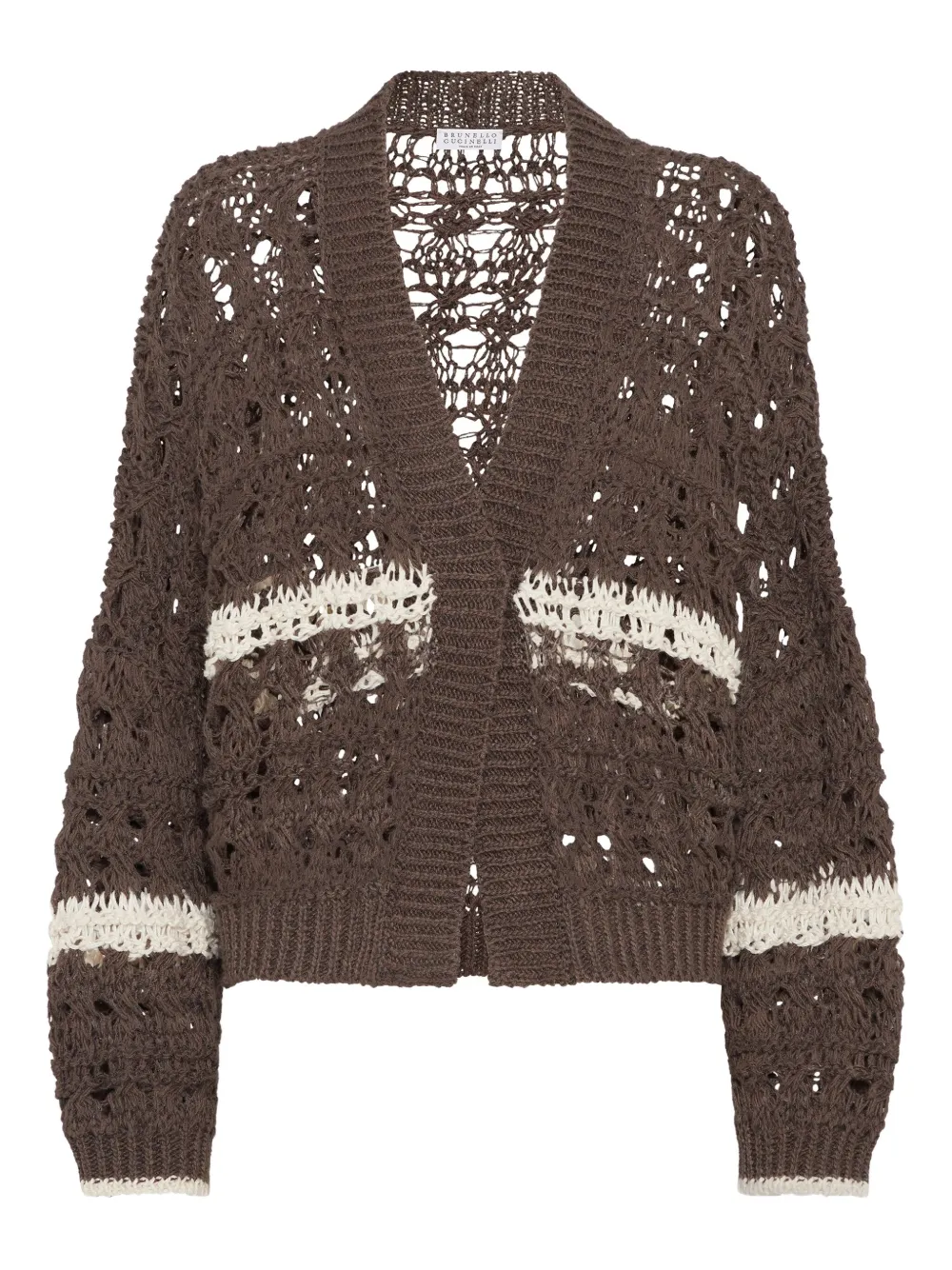 Brunello Cucinelli open-knit cardigan | Brown | Image 1